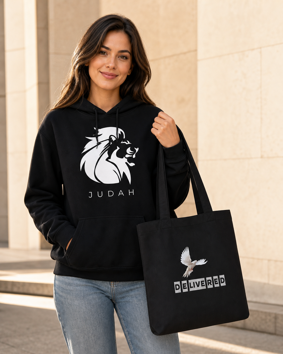 Lion of Judah Hoodie and Delivered Tote Bundle
