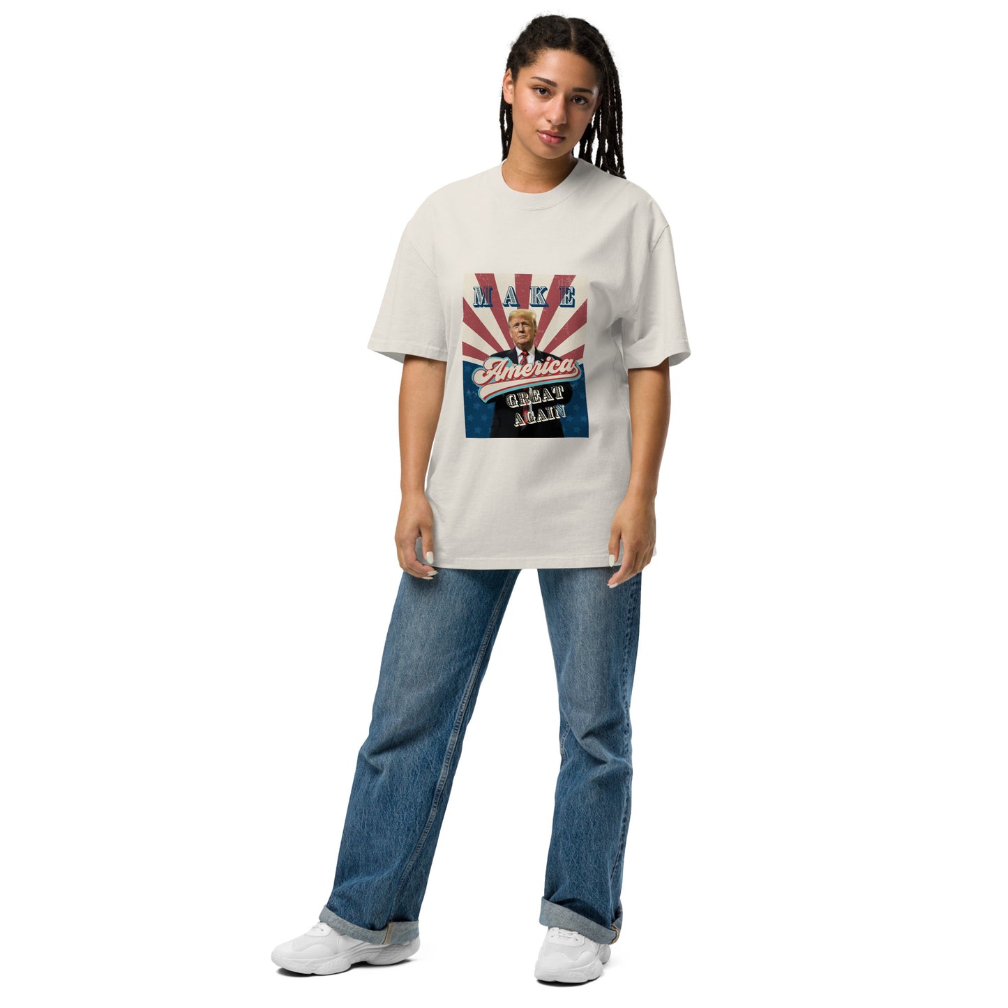 MAKE AMERICA GREAT AGAIN Oversized faded t-shirt