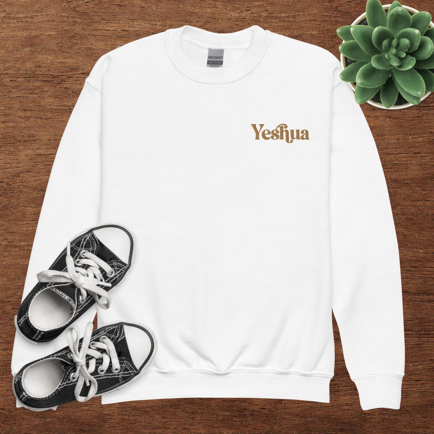 Yeshua Embroidered Youth crewneck sweatshirt