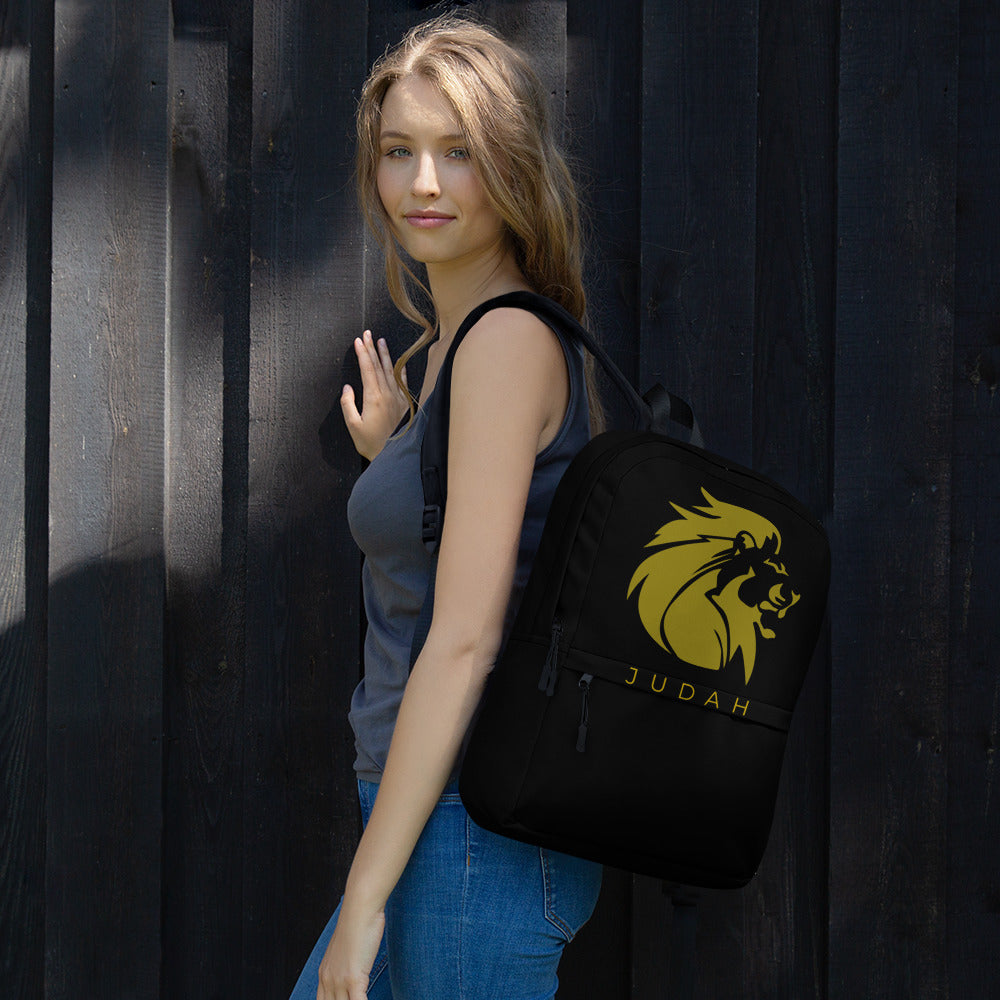 Lion of Judah | Black and Gold Christian Backpack | VT Mission Merch