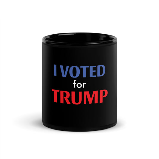 I VOTED FOR TRUMP Black Glossy Mug