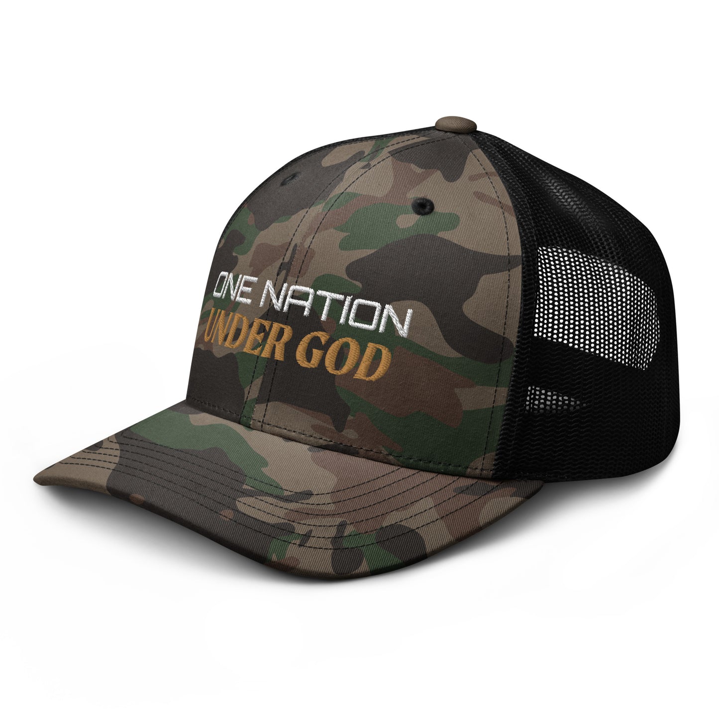 One Nation Under God Camouflage trucker hat