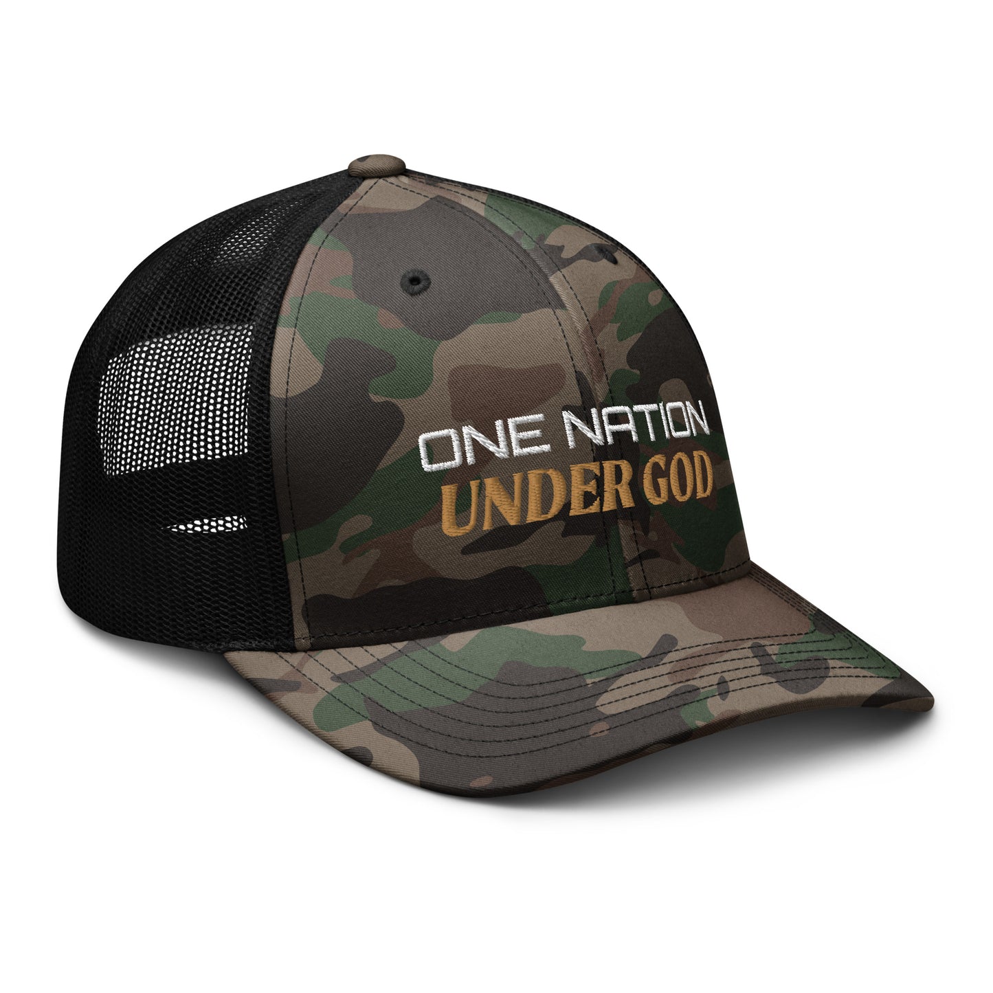 One Nation Under God Camouflage trucker hat