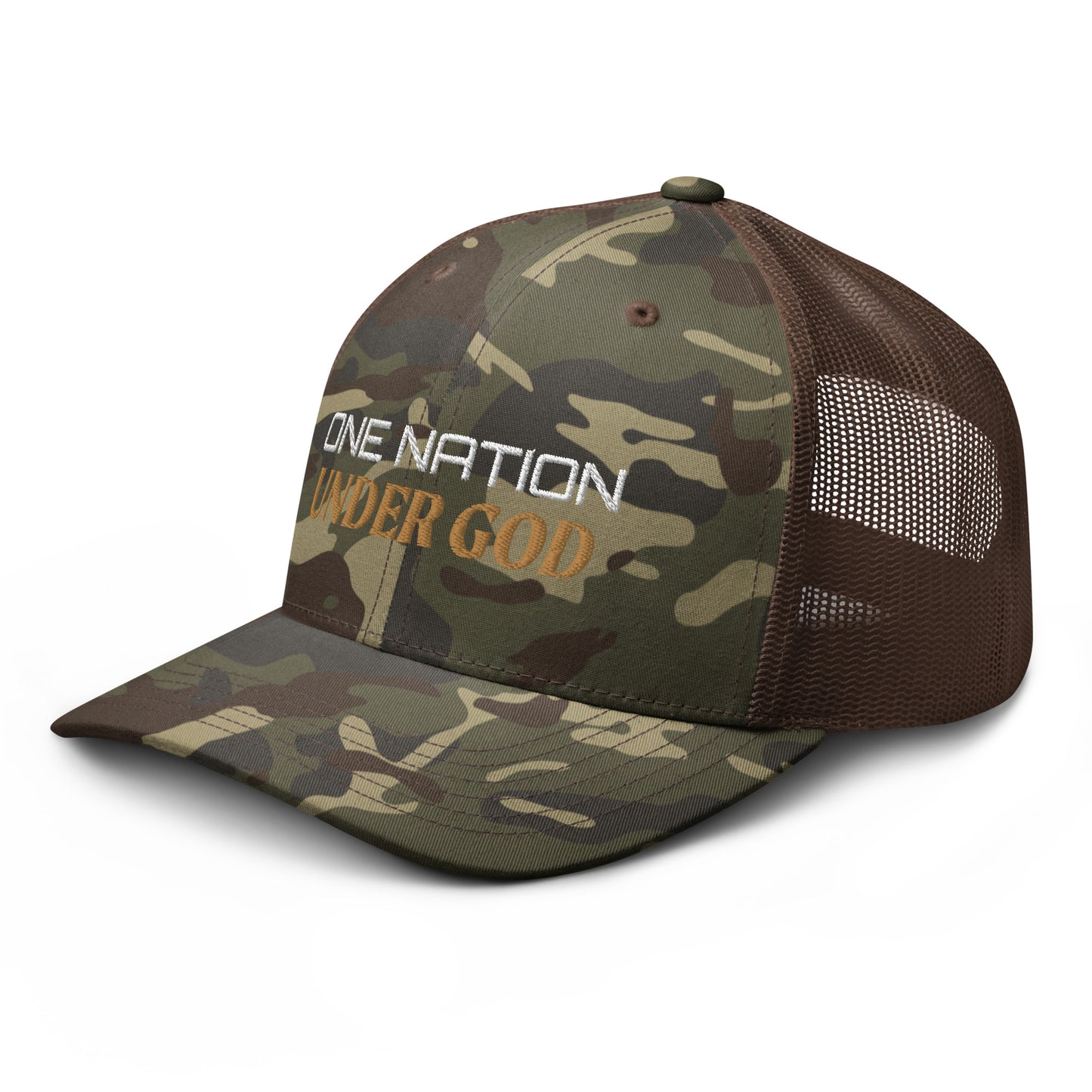 One Nation Under God Camouflage trucker hat