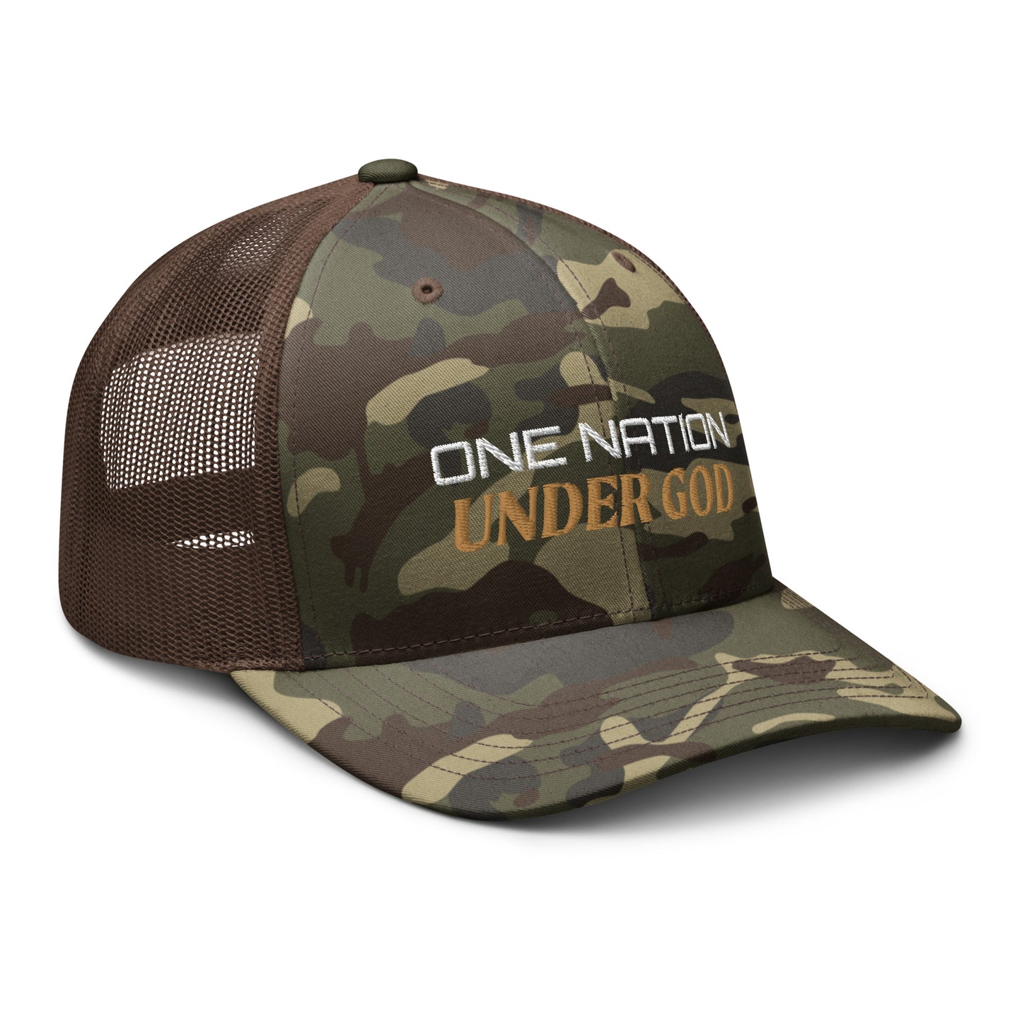 One Nation Under God Camouflage trucker hat