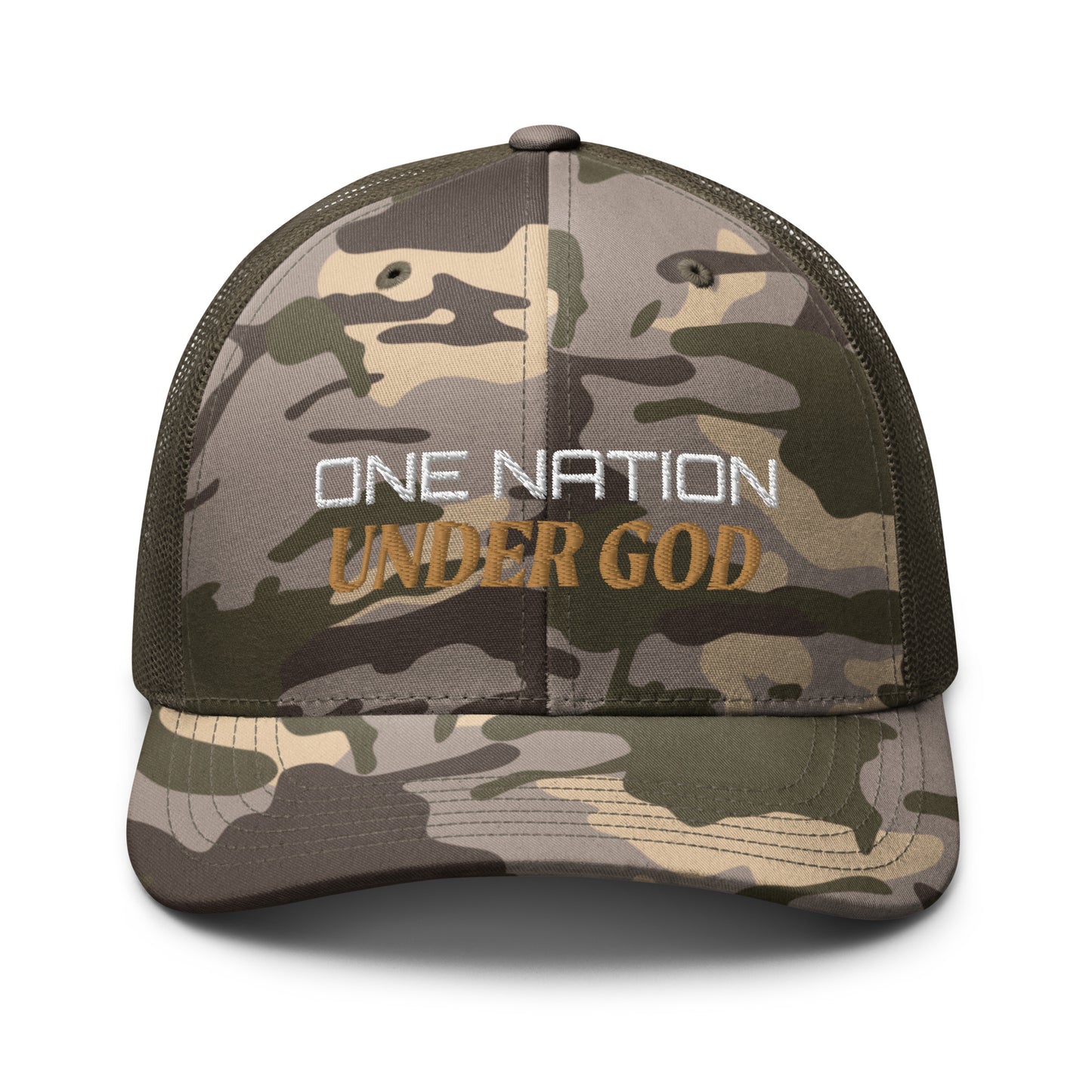 One Nation Under God Camouflage trucker hat