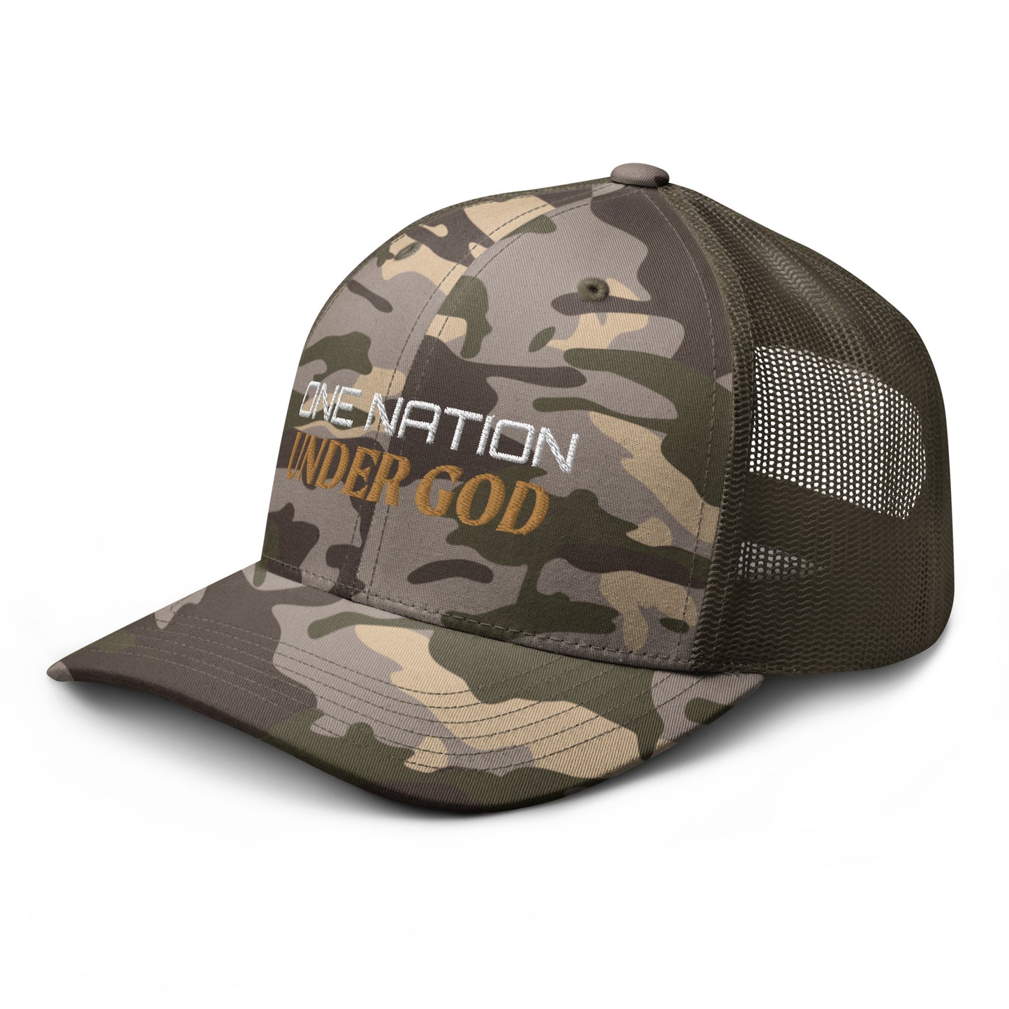 One Nation Under God Camouflage trucker hat