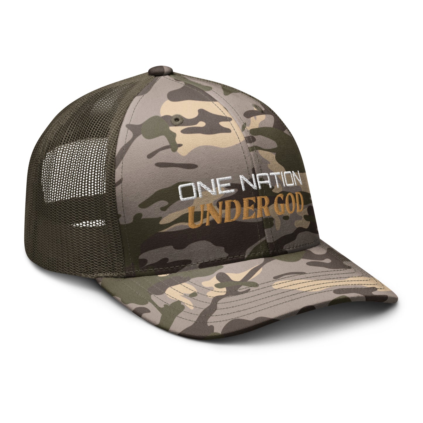 One Nation Under God Camouflage trucker hat