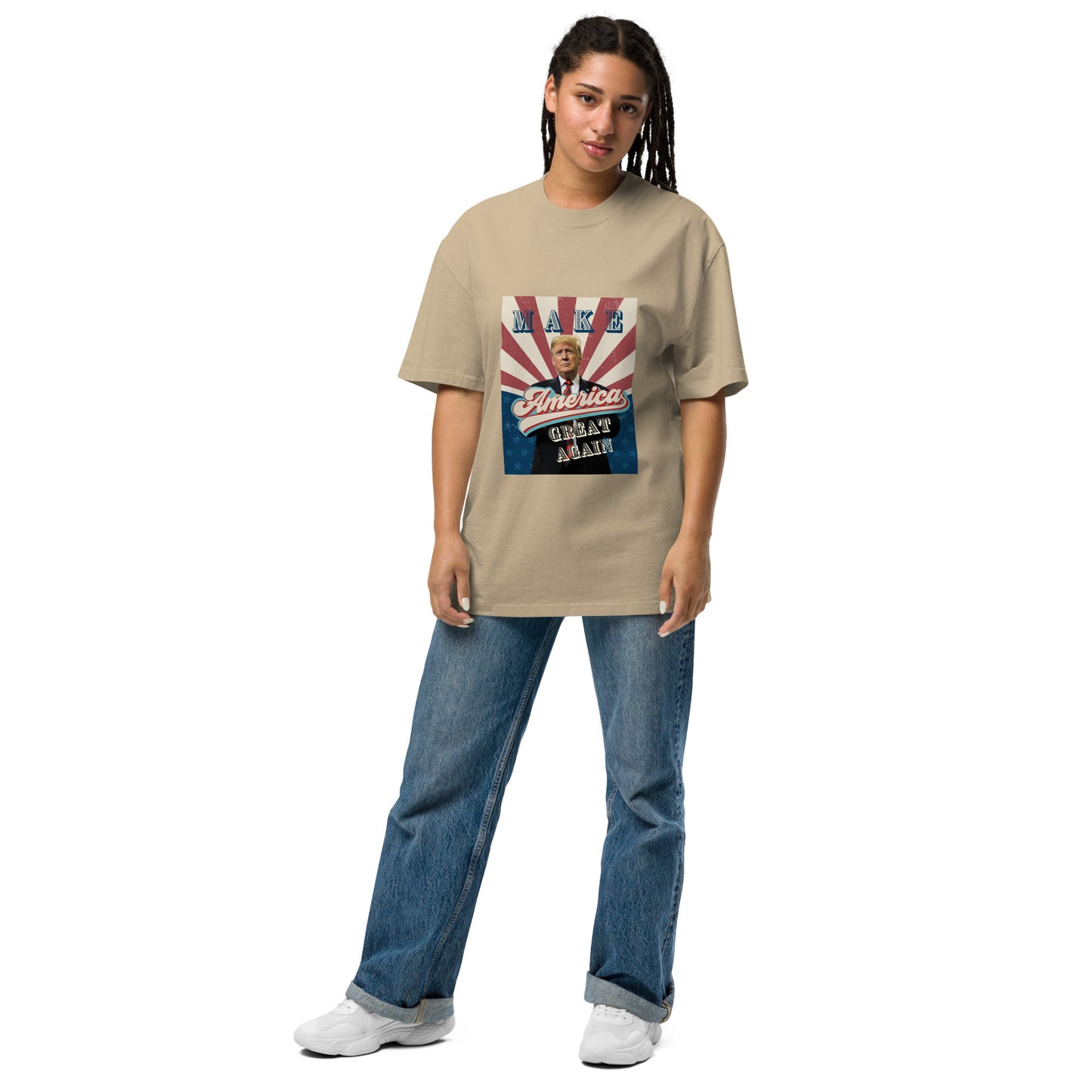 MAKE AMERICA GREAT AGAIN Oversized faded t-shirt