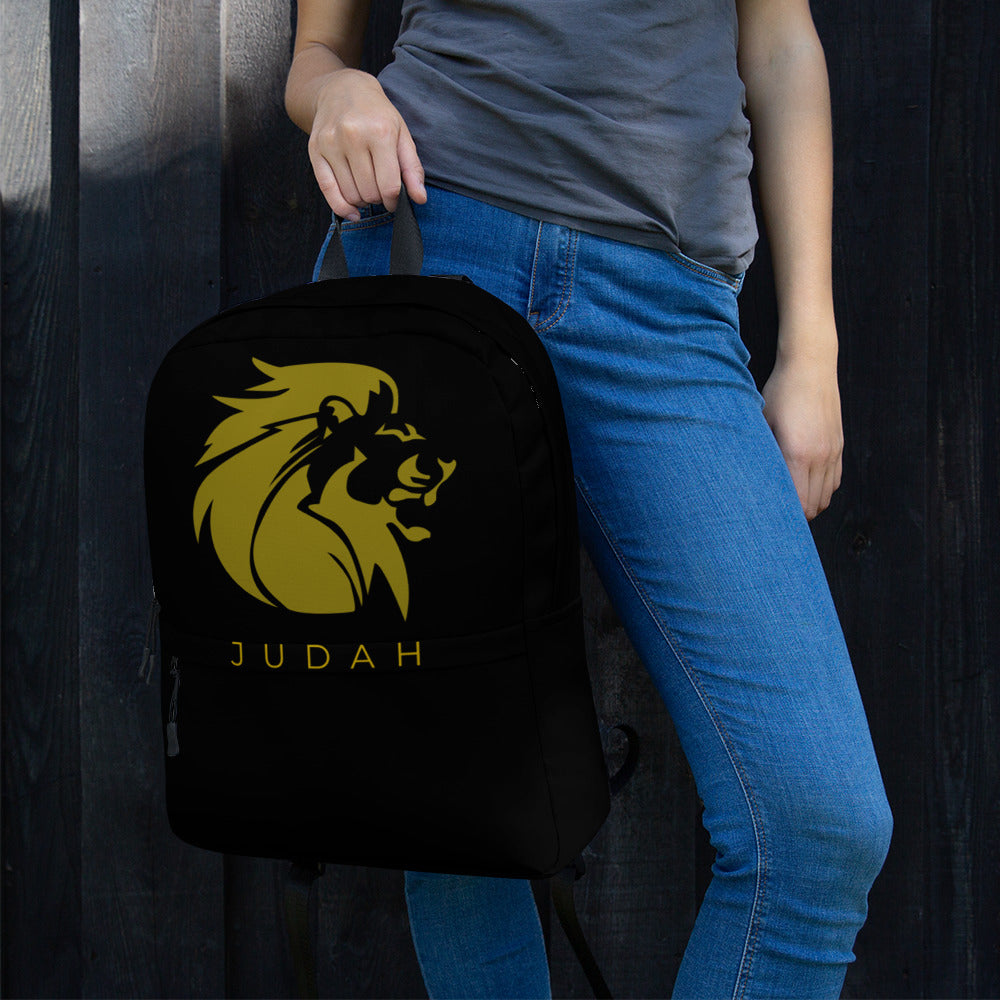 Lion of Judah | Black and Gold Christian Backpack | VT Mission Merch