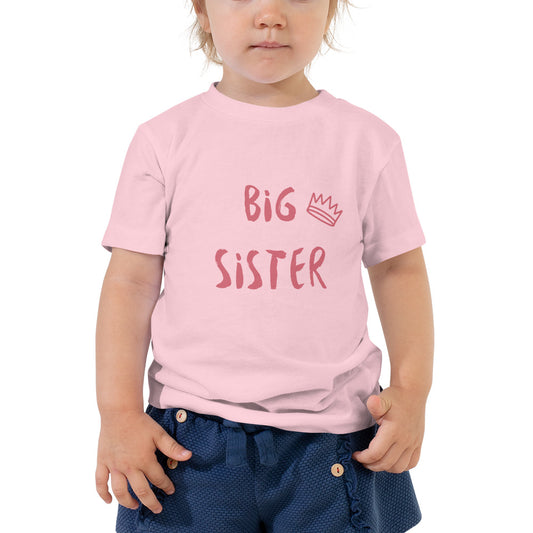 Pink Big Sister Toddler Short Sleeve Tee