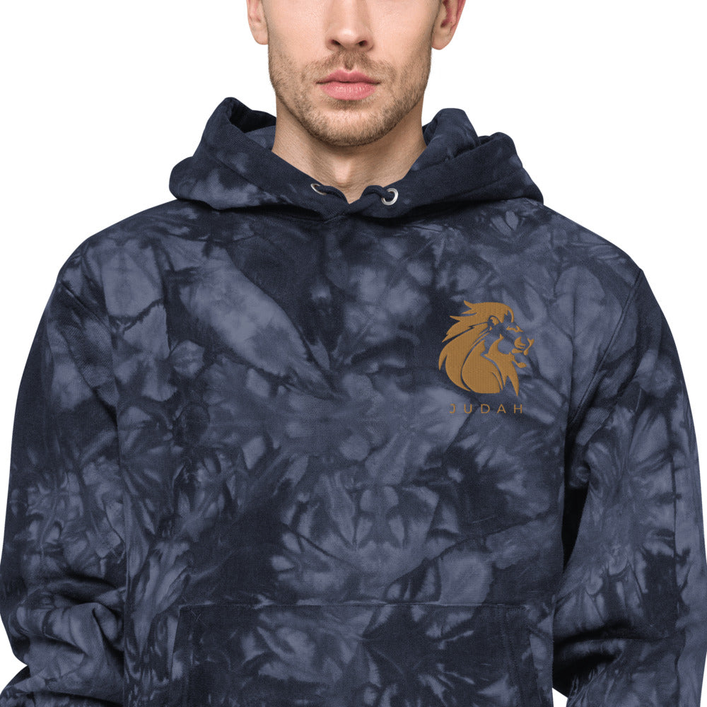 Judah Embroidered | Unisex Champion tie-dye hoodie